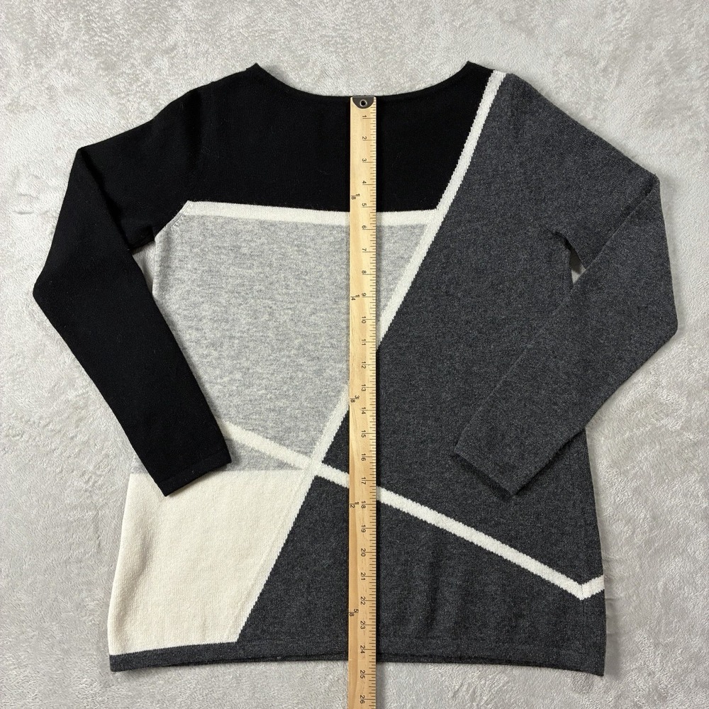 Charter Club Cashmere Color Block Neutral Sweater Women's S Quiet Luxury Minimal - Picture 5 of 7